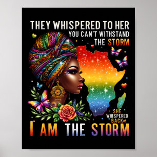Retro Pride Schwarze Frau Ich bin die Sturm-Inspir Poster