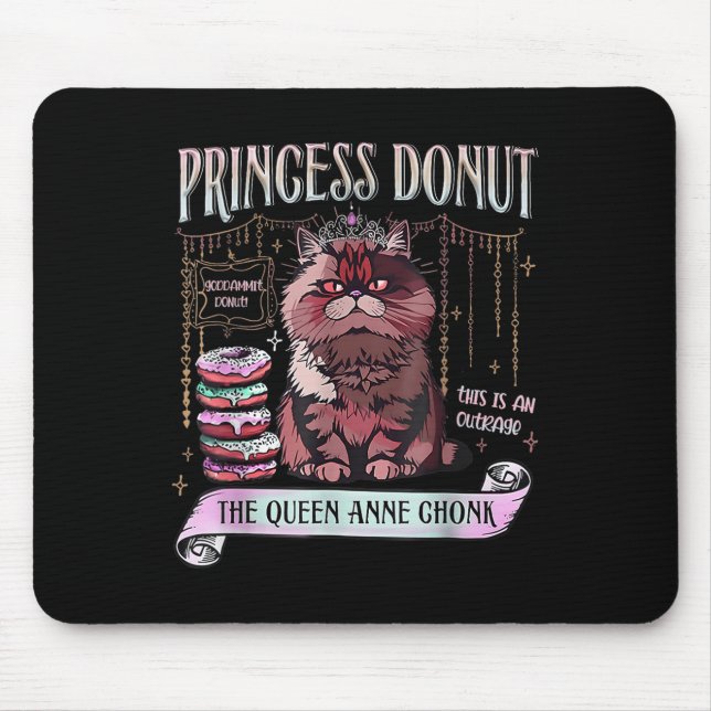 Retro Princess Donut Dungeon Crawler Carl Book Lov Mousepad (Vorne)