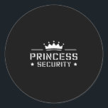 Retro Princess Security Boys Brother Birthday Vate Runder Aufkleber<br><div class="desc">Retro Princess Security Boys Brother Birthday Vater & Amp; Mama</div>