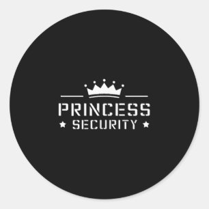Retro Princess Security Boys Brother Birthday Vate Runder Aufkleber