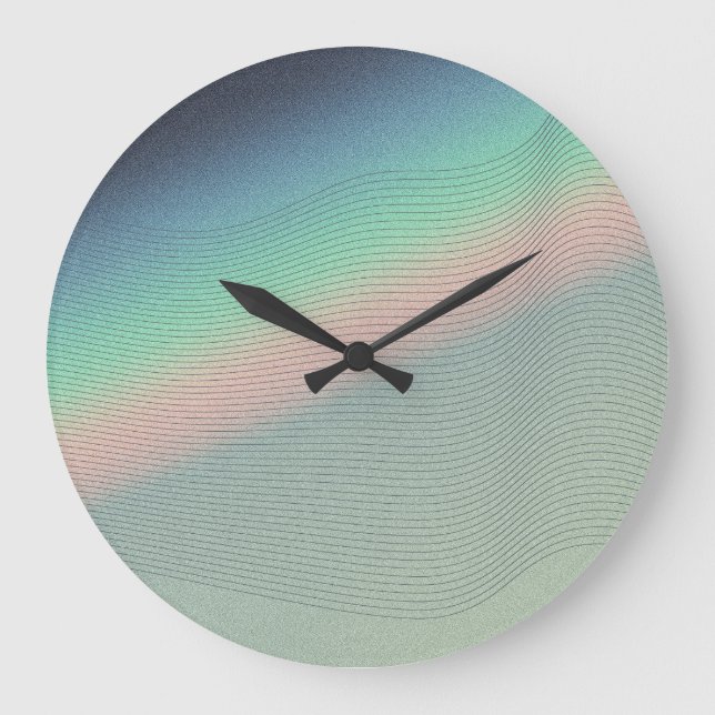 Retro Prism Light: Digitale Nostalgie Große Wanduhr (Vorderseite)