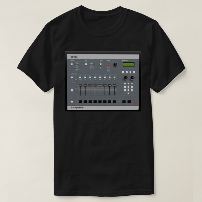 Retro-Produktionsausrüstung Emu SP1200  T-Shirt (Design vorne)