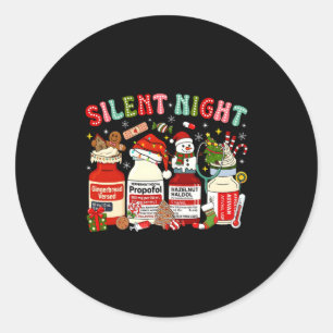 Retro Profol Stille Nacht Intensivstation Krankens Runder Aufkleber