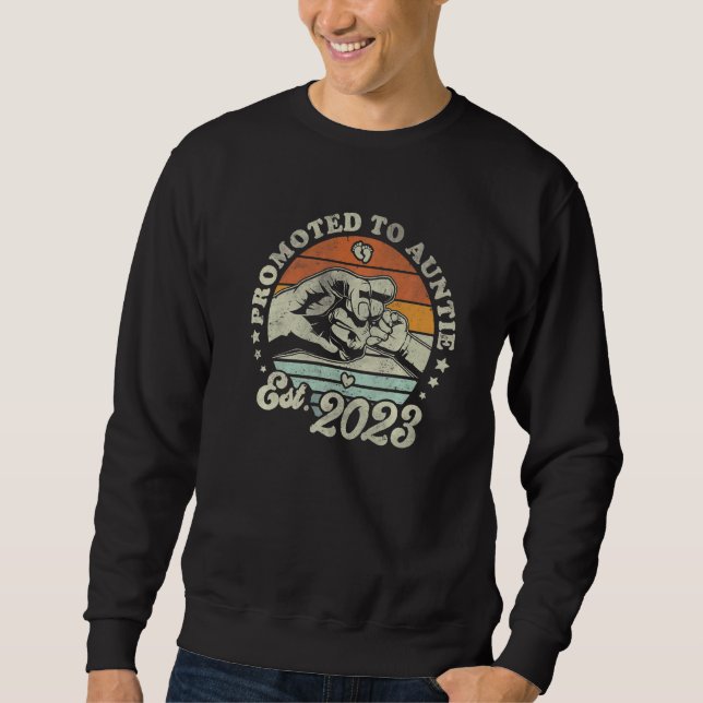 Retro Promoted To Auntie 2023 For New Auntie First Sweatshirt (Vorderseite)