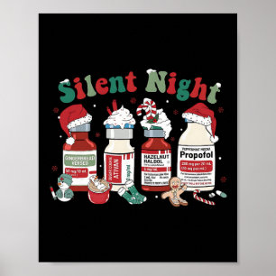 Retro Propofol Stille Nacht Intensivstation Pflege Poster