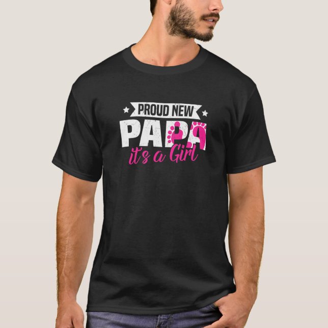 Retro Proud New Papa Es ist eine weibliche Gendero T-Shirt (Vorderseite)