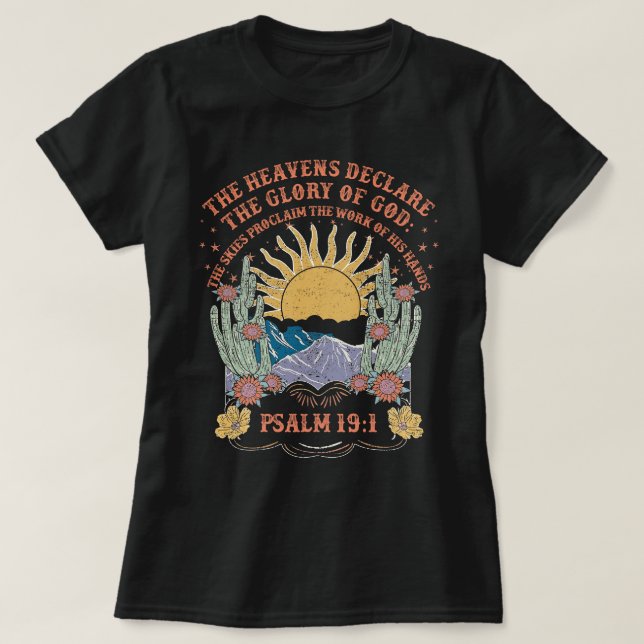 Retro Psalm 19:1 Klassischer Konversationszyklus T-Shirt (Design vorne)