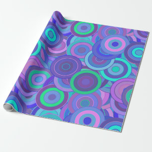 Retro Psychedelic 60er Circle Pattern Fun farbig Geschenkpapier