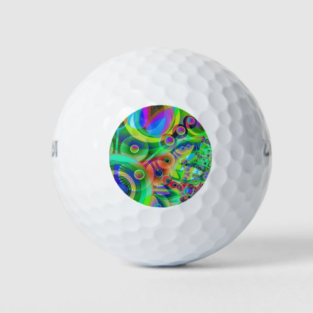 Retro Psychedelic Abstrakt Golfball (Vorderseite)