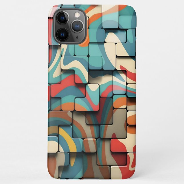 Retro Psychedelic Blocks _ iphone case Hülle (Rückseite)