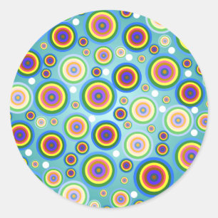 Retro Psychedelic Circles Aufkleber