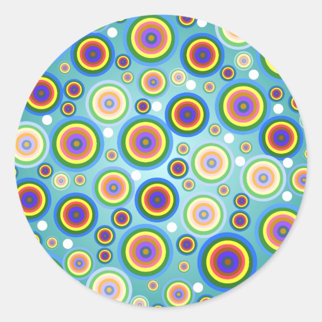 Retro Psychedelic Circles Aufkleber (Vorderseite)