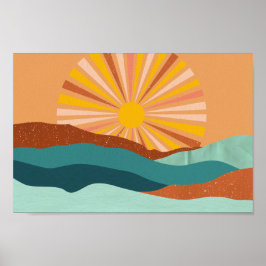 Retro Psychedelic Groovy Colorful Poster