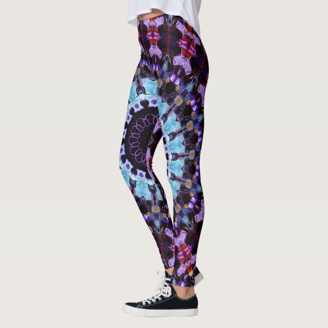 Retro Psychedelic Mandala Trippy Hippie Boho Chic Leggings (Links)