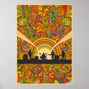 Retro Psychedelic Music Festival Mauer - 70er in Poster
