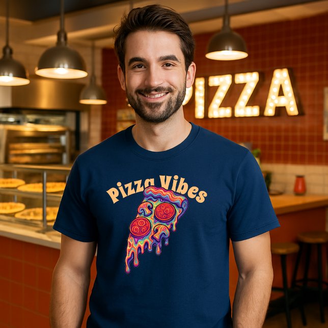 Retro Psychedelic Pizza T-Shirt (Von Creator hochgeladen)