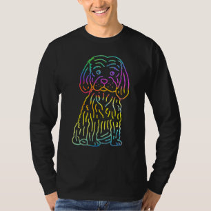 Retro Psychedelic Poodle Puppy Doppy Rainbow Tripp T-Shirt