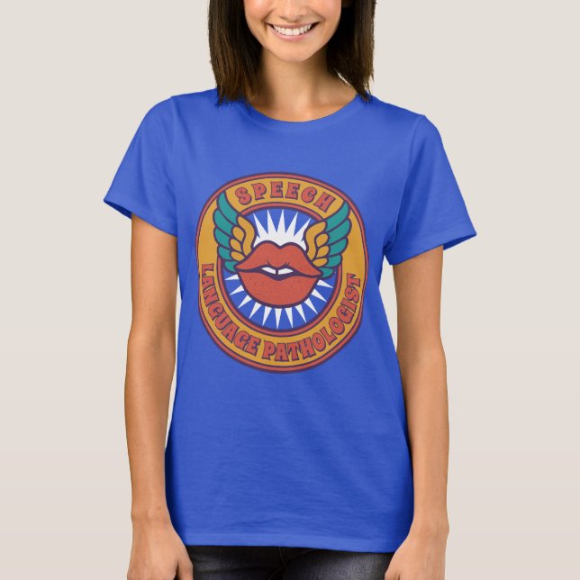 Retro Psychedelic Speech-Language Pathologe SLP T-Shirt (Vorderseite)