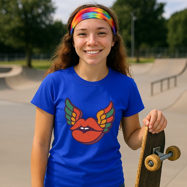 Retro Psychedelische Lippen mit Flügeln T-Shirt (Von Creator hochgeladen)