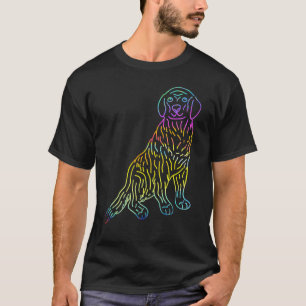 Retro-Psychedelischer Golden-Retriever-Welpe T-Shirt