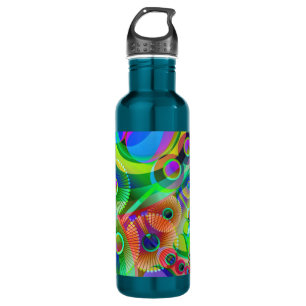 Retro psychedelisches abstraktes trinkflasche