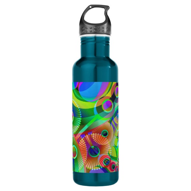 Retro psychedelisches abstraktes trinkflasche (Vorderseite)