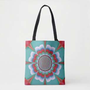 Retro-psychedelisches Mandala-Blüten-Abstraktkunst