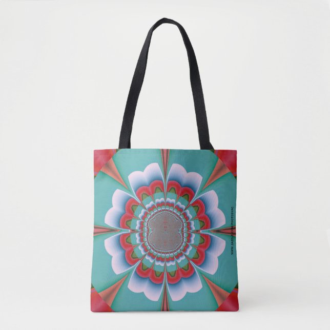 Retro-psychedelisches Mandala-Blüten-Abstraktkunst (Vorderseite)