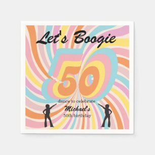 Retro Psycho Boogie Farbige Herren 50. Geburtstag Serviette
