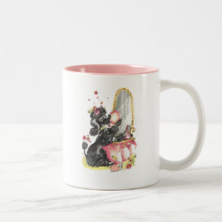 Retro Pudel-Tasse Zweifarbige Tasse