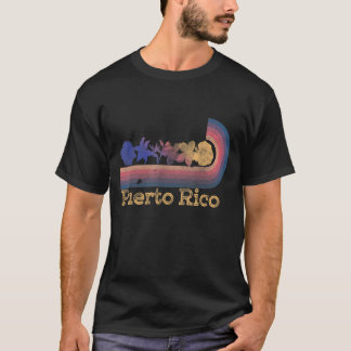 Retro Puerto Rico Tropical Blume 80er Jahre Style  T-Shirt