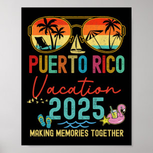 Retro Puerto Rico Urlaub 2025 Erinnerungen Matchin Poster