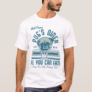 Retro-Pug-Diner im Stil der 50er Jahre (grau) T-Shirt