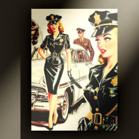 Retro Pulp Polizist Girl