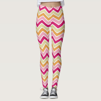 Retro-Puls: Mehrfarbige Zig-Zag-Chevron-Leggings Leggings