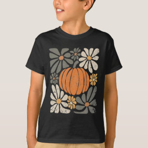 Retro Pumpkin Boho Blume Herbst Thanksgivin T-Shirt