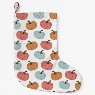 Retro Pumpkin Erntedank Nahtloses Muster Kleiner Weihnachtsstrumpf