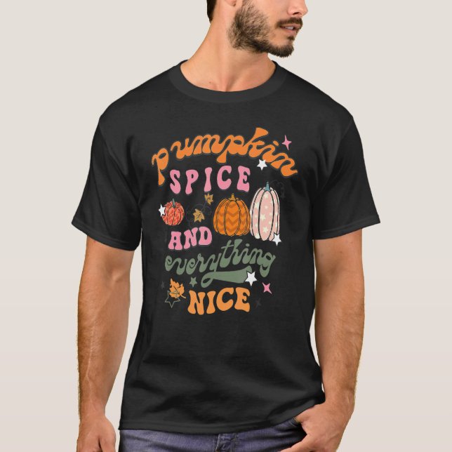 Retro Pumpkin Gewürz und alles fallen Autum als T-Shirt (Vorderseite)