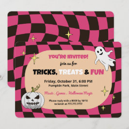 Retro Pumpkin Halloween Kids Party Einladung
