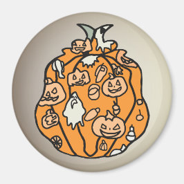 Retro Pumpkin Spooks und Halloween-Leckereien Magnet