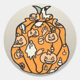 Retro Pumpkin Spooks und Halloween Leckereien! Runder Aufkleber