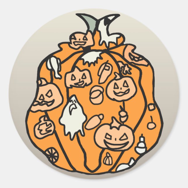Retro Pumpkin Spooks und Halloween Leckereien! Runder Aufkleber (Vorderseite)