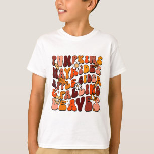 Retro Pumpkins Hayrides Apfelwein und Falling Le T-Shirt