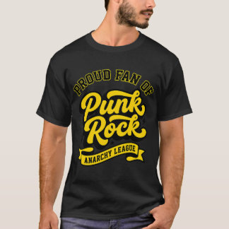 Retro Punk Rock Anarchie-Liga Vintage Gelb und  T-Shirt