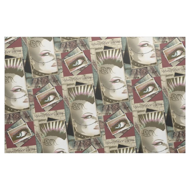Retro Punkrock-Musik-Mode Londons britische Stoff (Fat Quarter (45,7 x 55,9 cm))