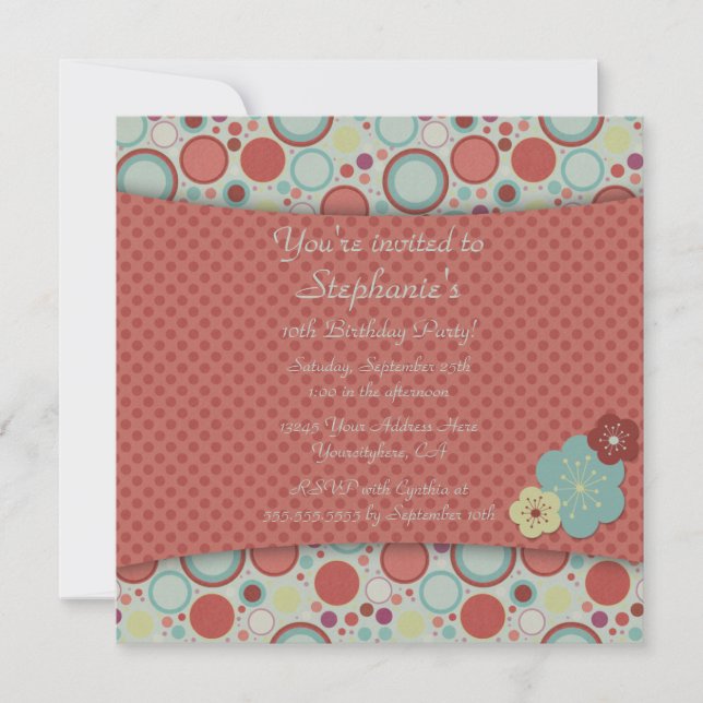 Retro Punkt Geburtstagsfeier Einladung (Vorderseite)