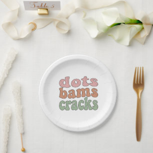 Retro-Punkte-Bams-Cracks-Mahjong-Party-Dekor - Cut Pappteller