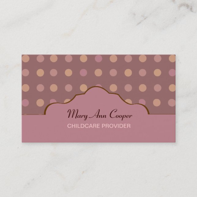 Retro Punkte klassisch Visitenkarte (Vorderseite)