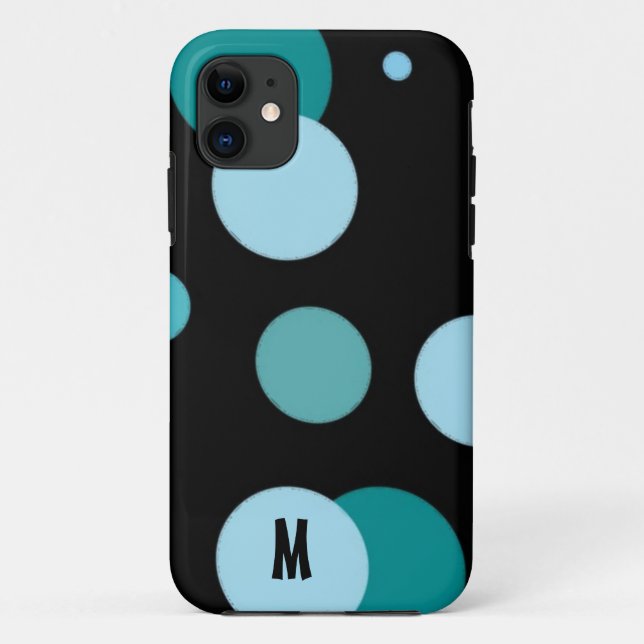 Retro-Punkte mit Initiale Case-Mate iPhone Hülle (Rückseite)