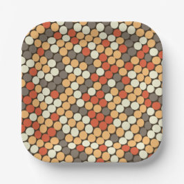 Retro-Punkte-Muster in Orange Pappteller